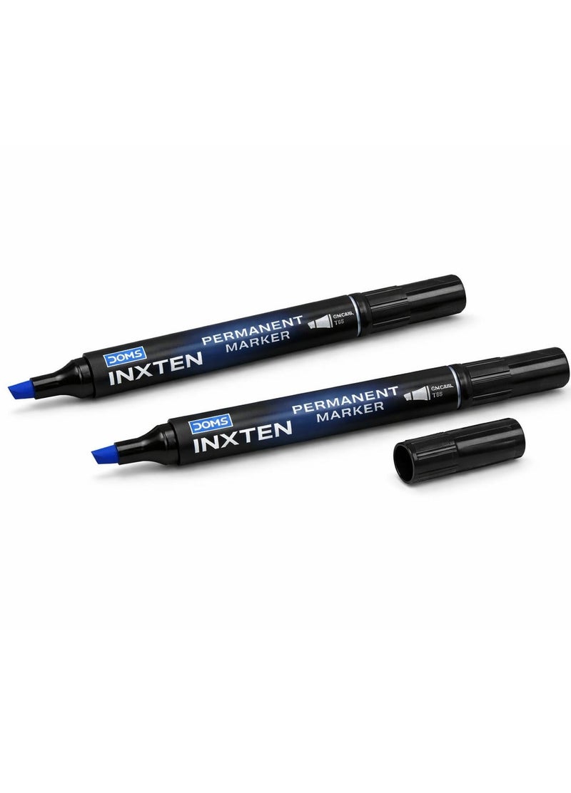 دومس قلم تحديد دائم من DOMS INXTEN جرافيت HB2 مع طرف ممحاة - عبوة من قطعتين، كتابة ناعمة وجريئة - Image 1